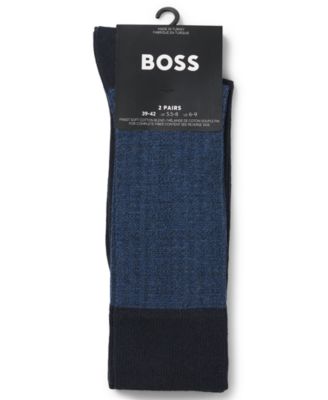 Men's Mini Pattern and Solid Socks, 2-Pack