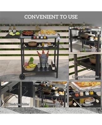 All-in-One Outdoor Bar Cart and Grill Station for Patio