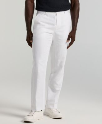 Perry Ellis Portfolio - Men's Portfolio Modern-Fit Linen/Cotton Solid Dress Pants