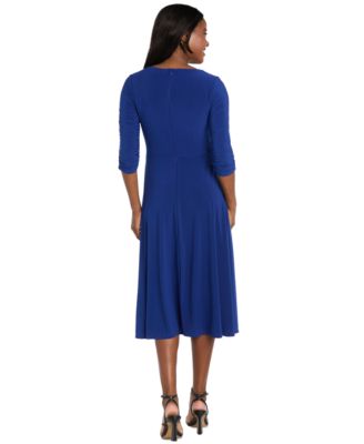 Women's Pleated Crochet Open Back Midi Dress