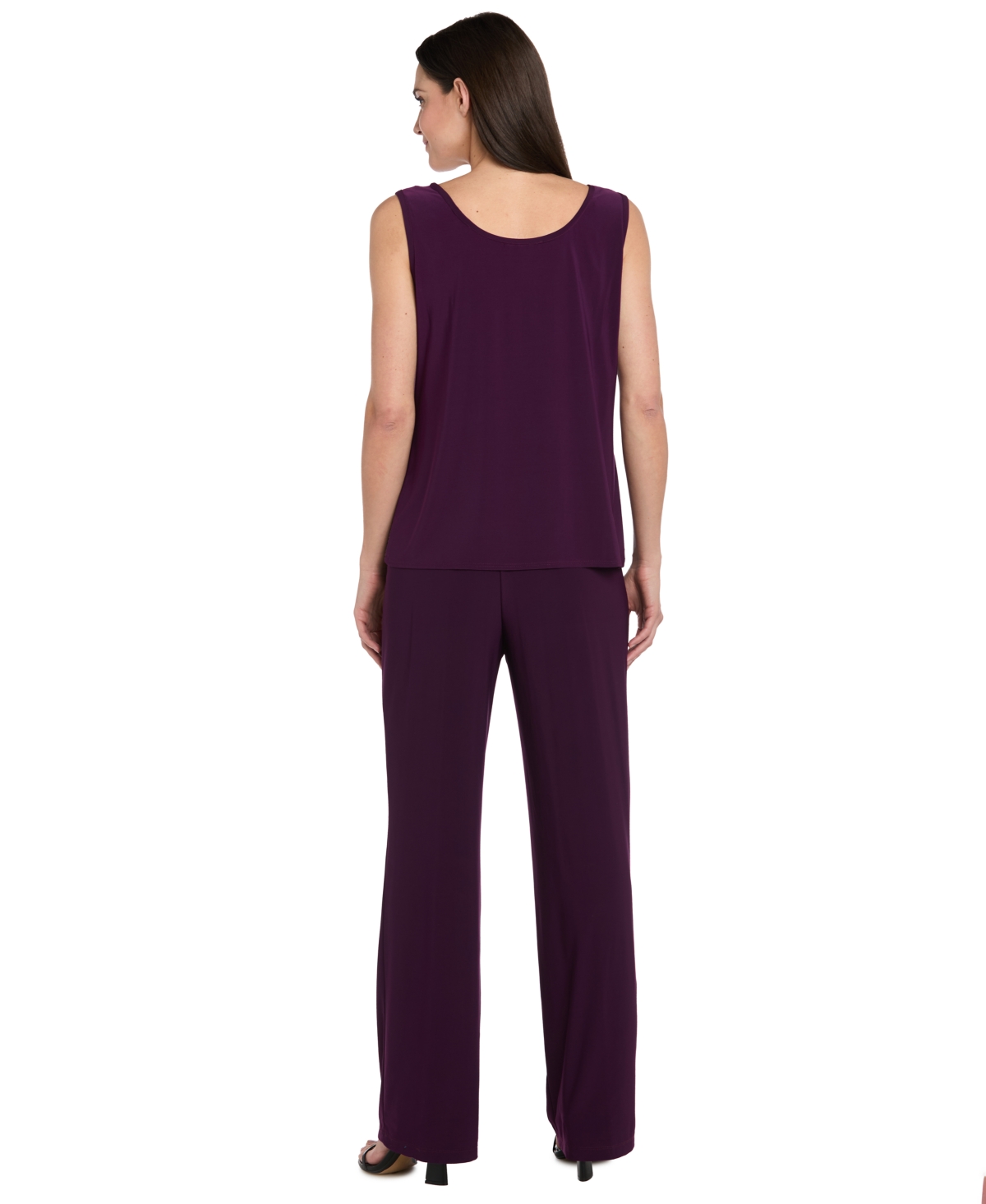 R & M Richards Women's Sequined Jacket, Sequined Top & Pants In Purple