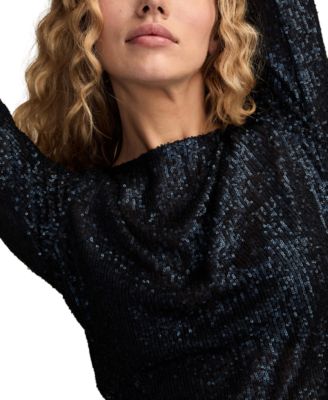 Women's Sequin Long-Sleeve Top