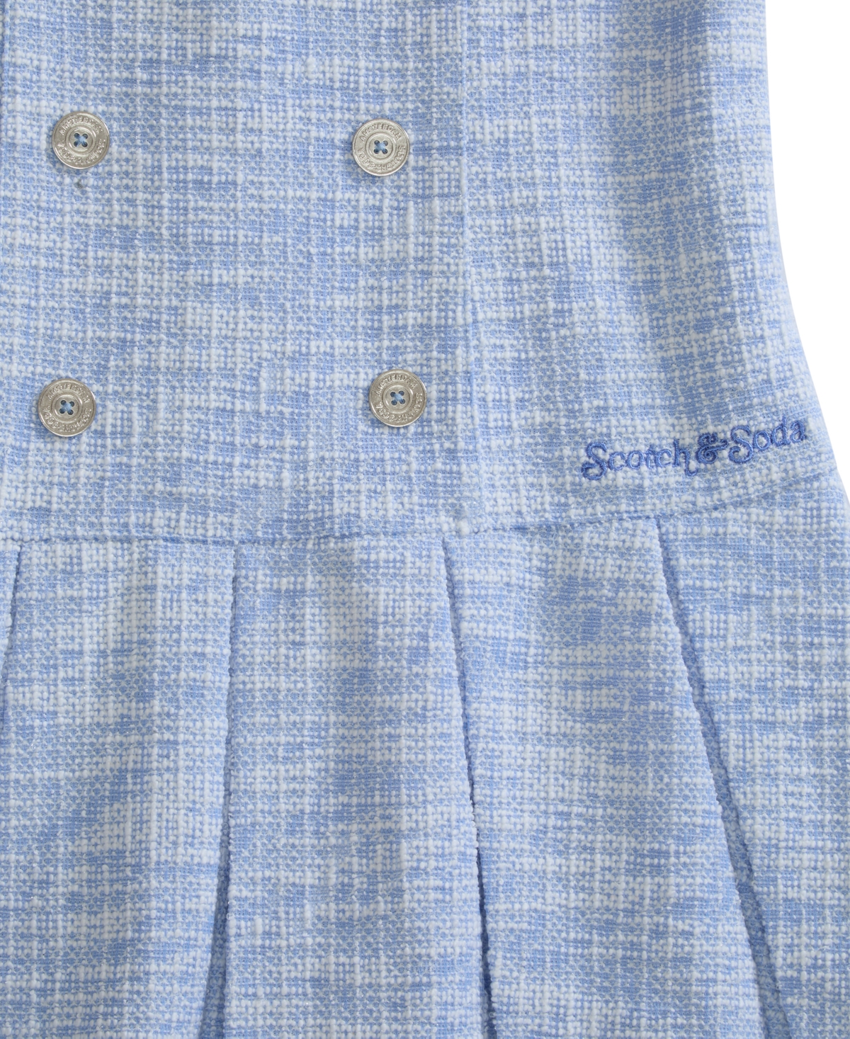 Scotch & Soda Girls 4-6x Short-sleeve Boucle Dress In Blue