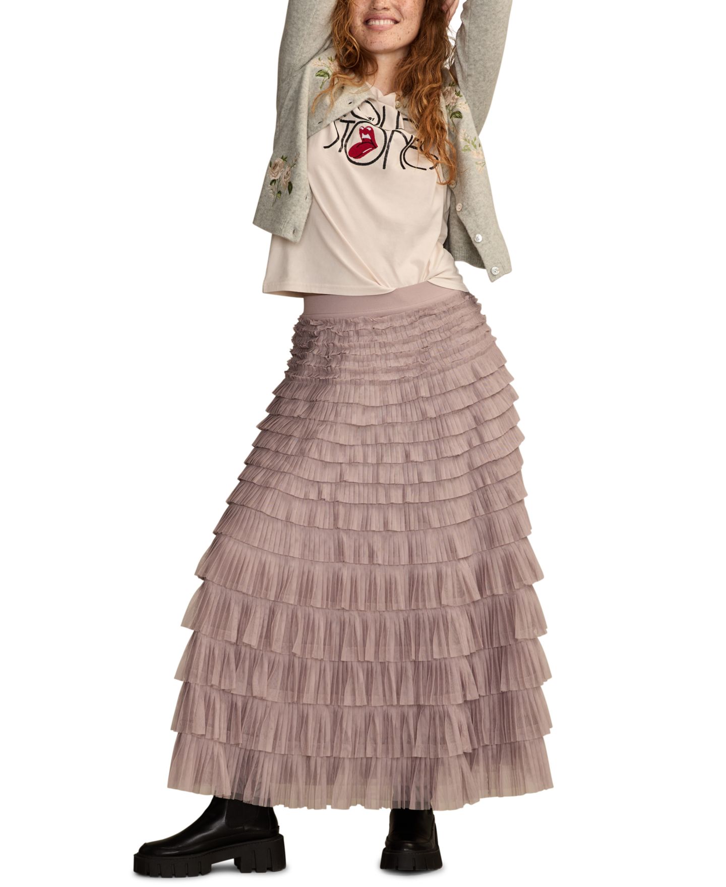 Женская юбка Lucky Brand Ruffled Maxi, цвет: Sphinx — фото 2