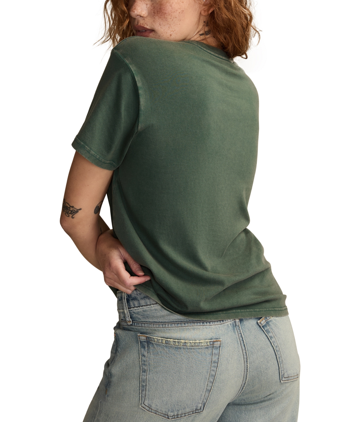 Lucky Brand Women's Claus Coke Classic Crewneck Top In Green