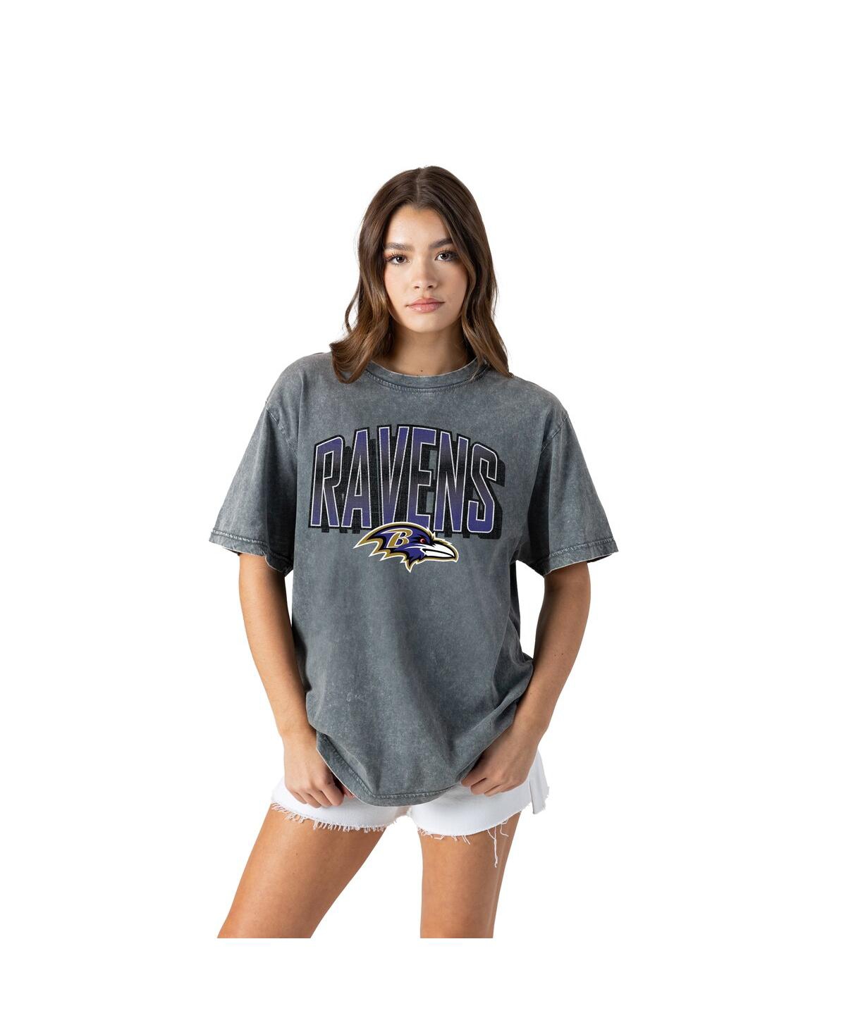 Gameday Couture Women's Gray Baltimore Ravens Peak Performance Oversized Snow Wash T-shirt In Gray