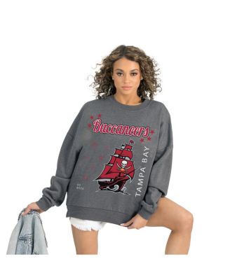 Women's Gray Tampa Bay Buccaneers Ready to Rumble Premium Fleece Pullover Sweatshirt