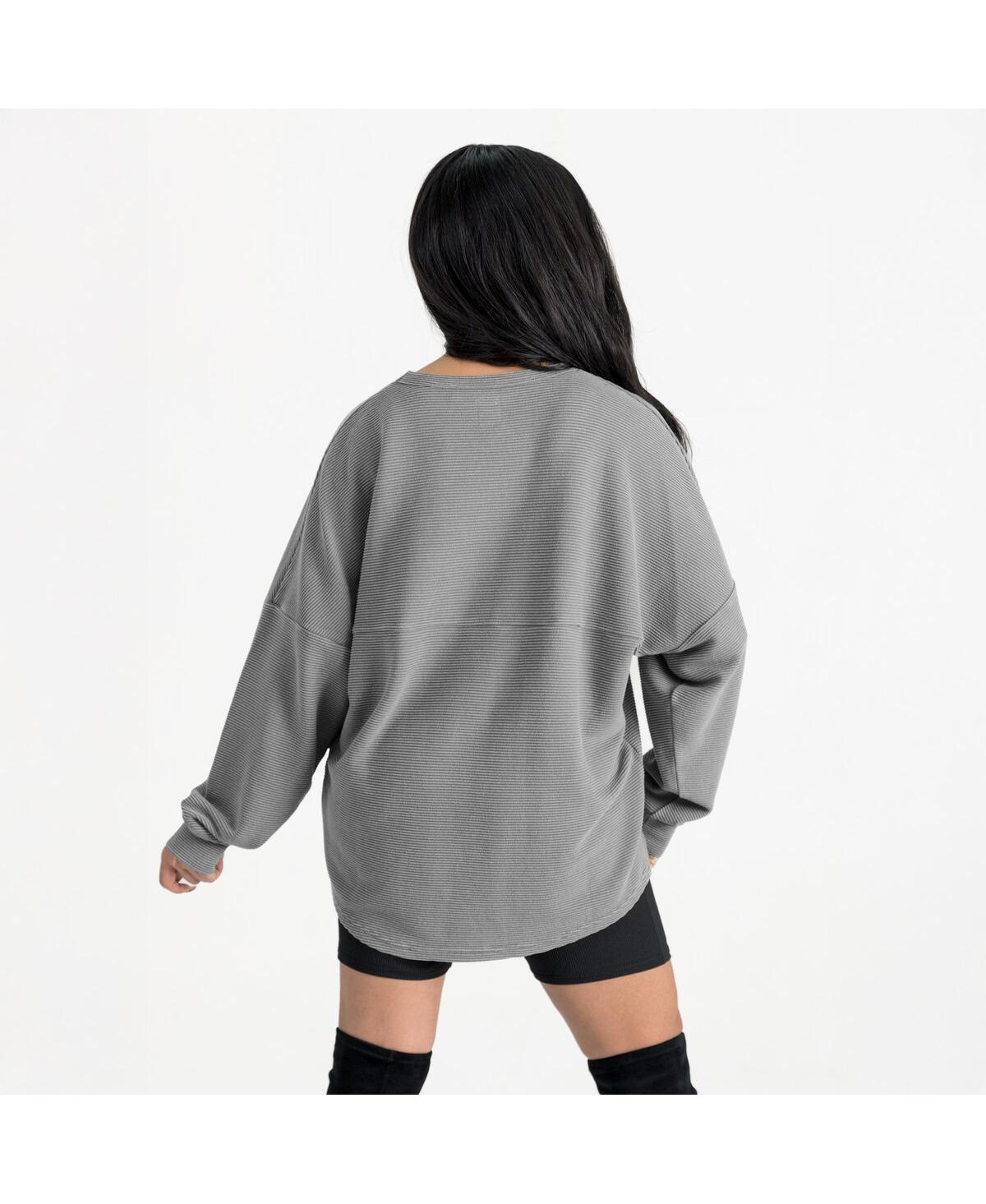 Gameday Couture Women's Gray Buffalo Bills Oversized Sweet Victory Corded Sweatshirt In Gray