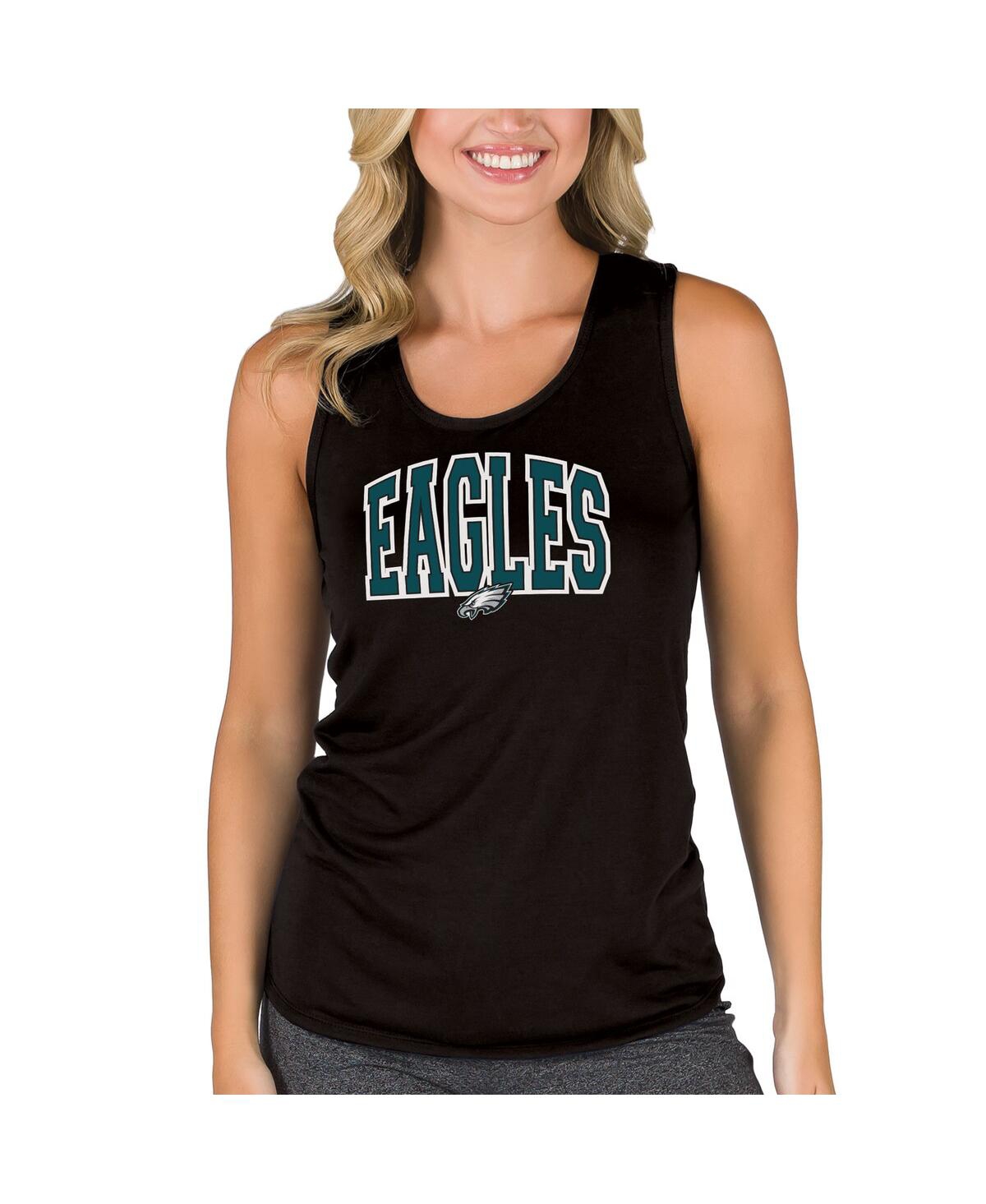 Concepts Sport Women's Black Philadelphia Eagles Marathon Racer Back Tank Top In Black