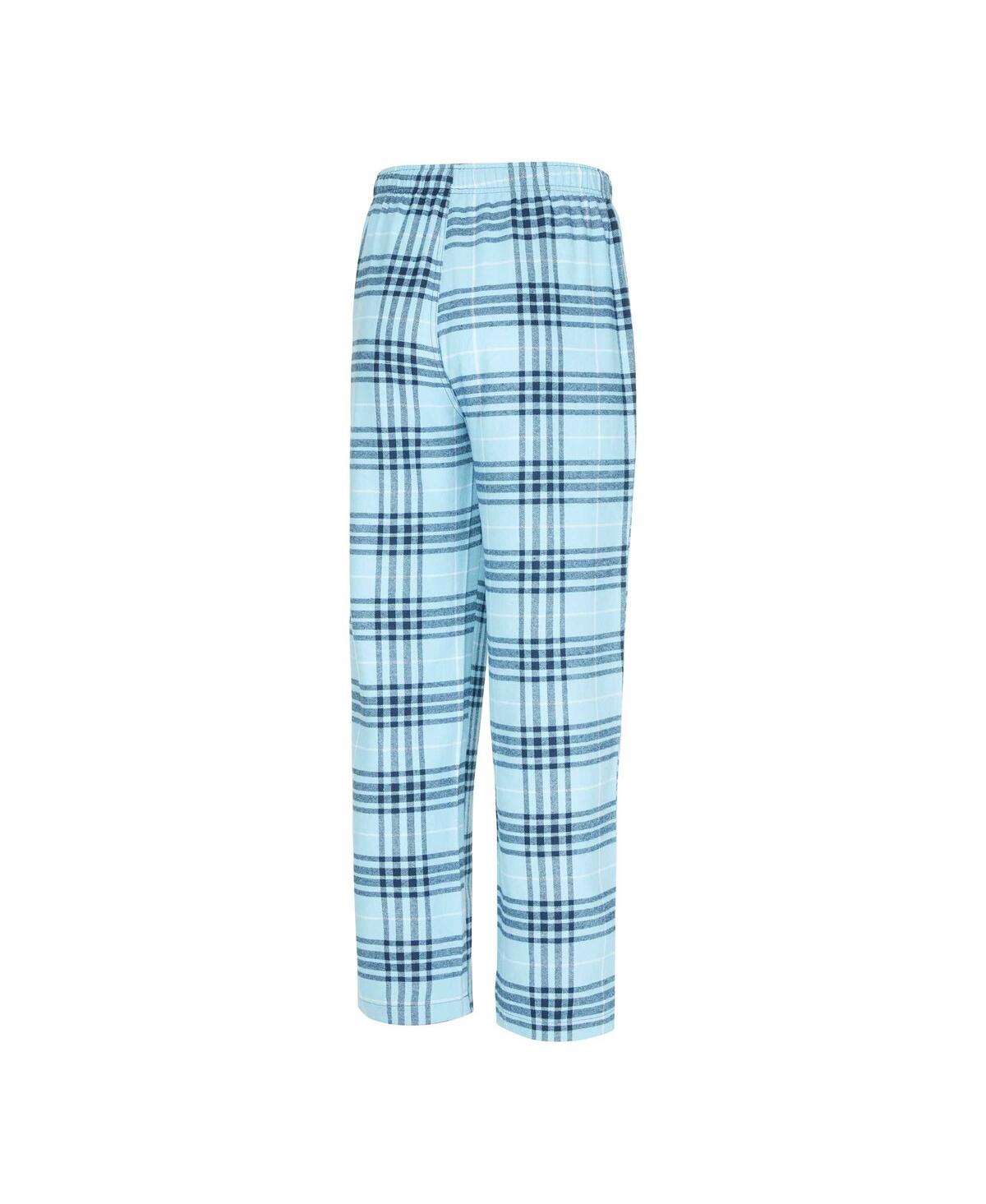 Concepts Sport Men's 2-piece Light Blue/navy Tennessee Titans Vector Top And Flannel Pants Sleep Set In Blue