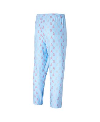 Men's Light Blue Houston Oilers Gridiron Classics Record All Over Knit Pants