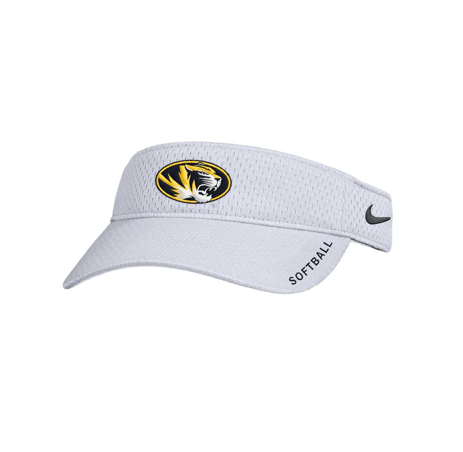 Men's White Missouri Tigers On-Field Softball Authentic Ace Performance Adjustable Visor Hat