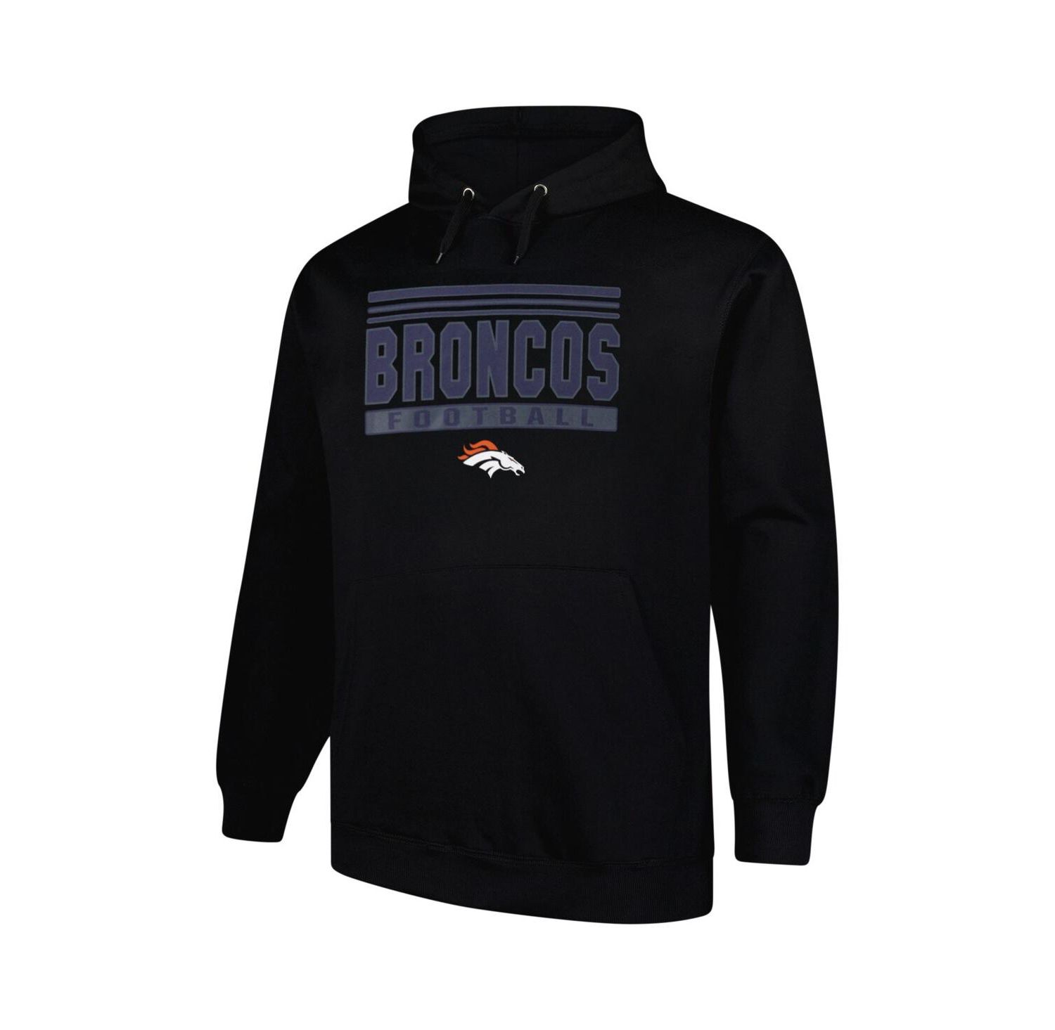 Men's Black Denver Broncos Big & Tall Pop Pullover Hoodie