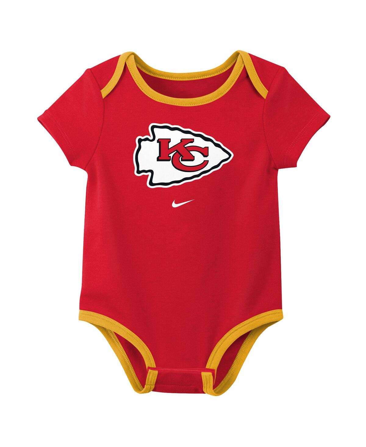 Nike Baby Boys and Girls 3-Pack Kansas City Chiefs Bodysuit Set