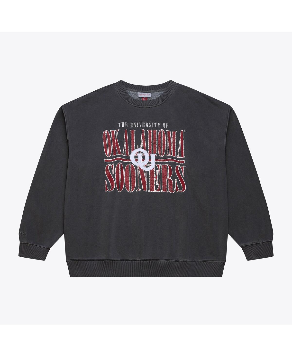 Mitchell & Ness Men's Black Oklahoma Sooners Downtown Fleece Sweatshirt In Black