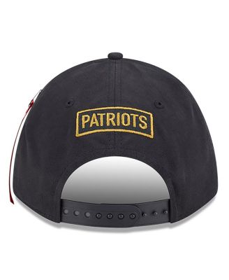 x Alpha Industries Men's Black New England Patriots A-Frame 9FORTY Adjustable Hat