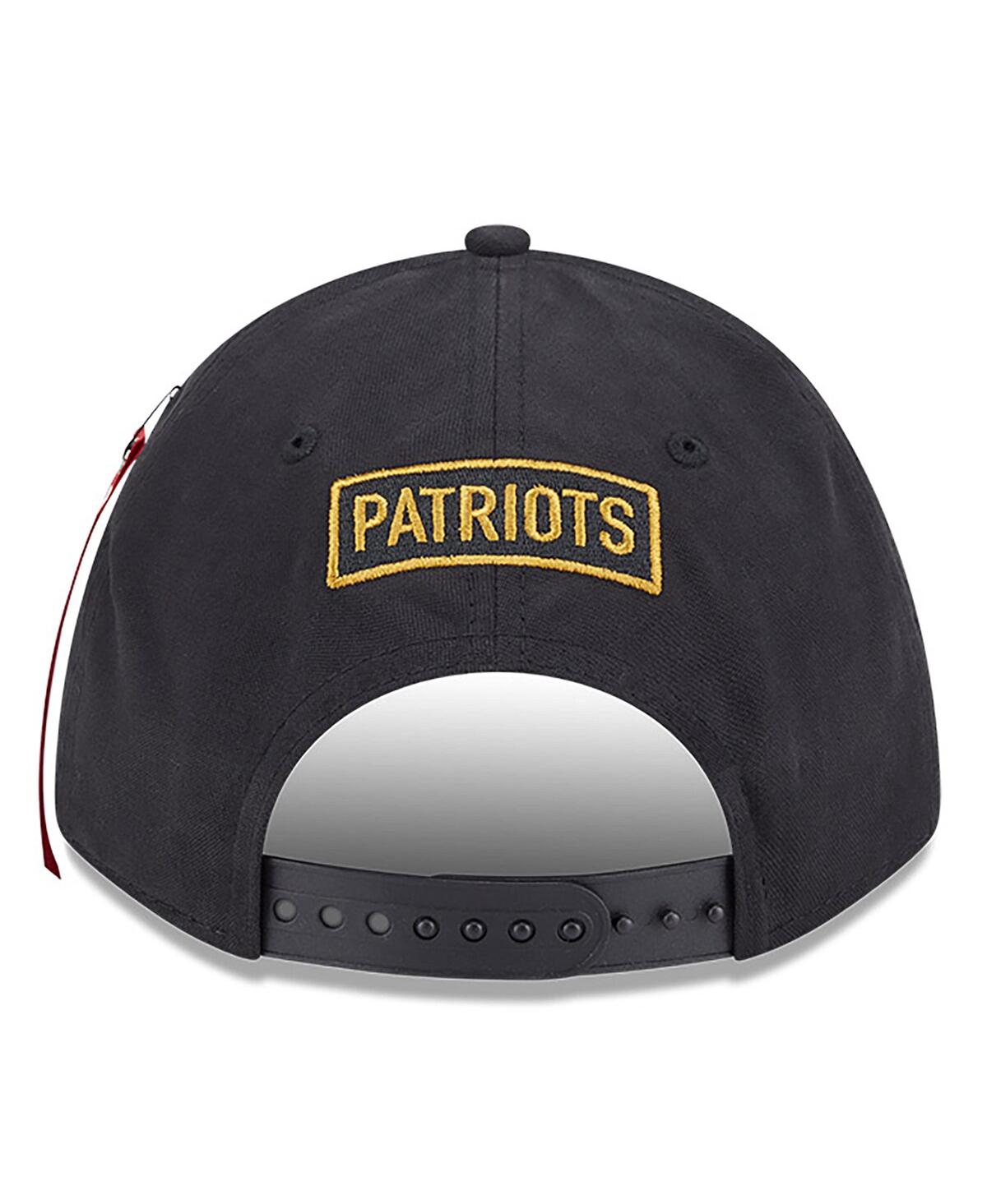 New Era X Alpha Industries Men's Black New England Patriots A-frame 9forty Adjustable Hat In Black