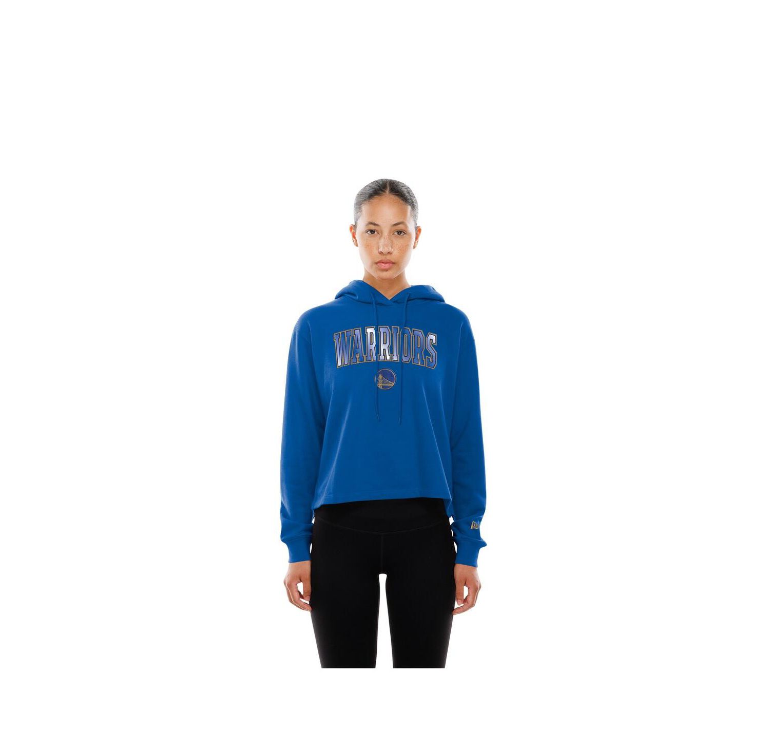 Women's Royal Golden State Warriors Glam Game Open Back Hoodie