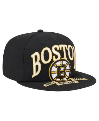 Men's Black Boston Bruins Oversized Vintage Arch 59Fifty Fitted Hat