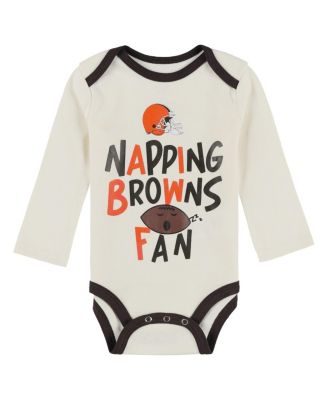 Baby Boys and Girls 3-Pack Cleveland Browns Little Champ Bodysuit Set