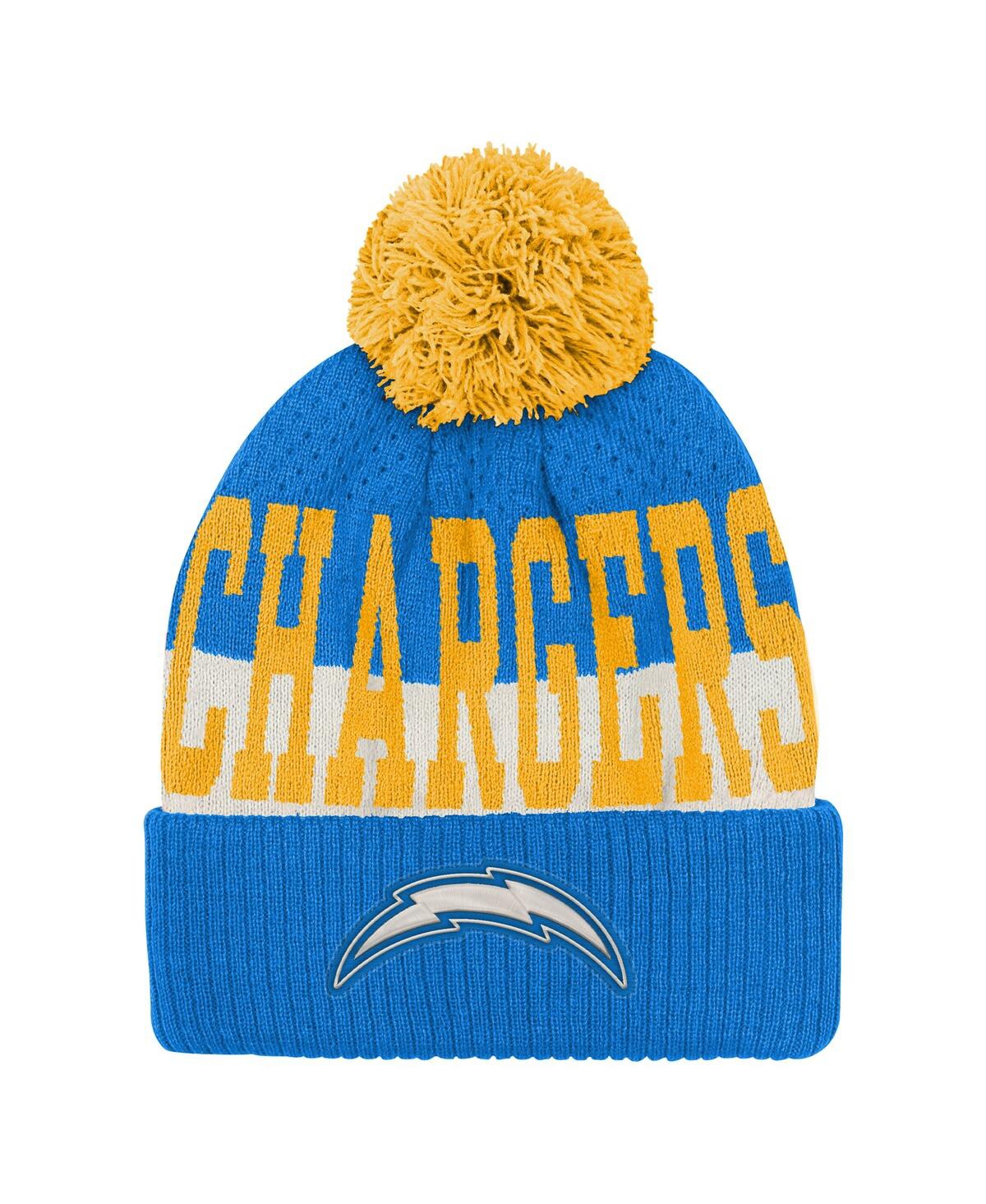 Outerstuff Big Boys and Girls Powder Blue Los Angeles Chargers Modern Fan Cuffed Knit with Pom Hat
