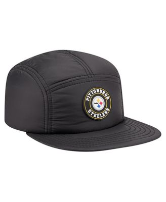 Men's Black Pittsburgh Steelers Quilted Camper Adjustable Hat