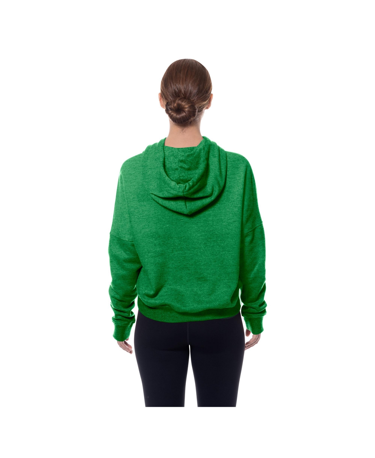 New Era Women's Kelly Green Philadelphia Eagles Throwback Boxy Hoodie Sweatshirt In Green