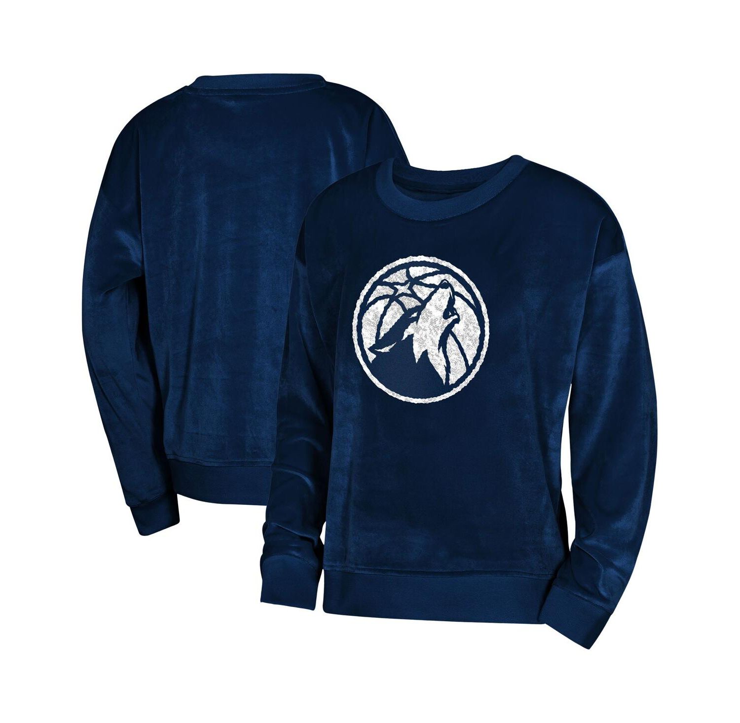 Big Boys and Girls Outerstuff Navy Minnesota Timberwolves Step Back Sweatshirt