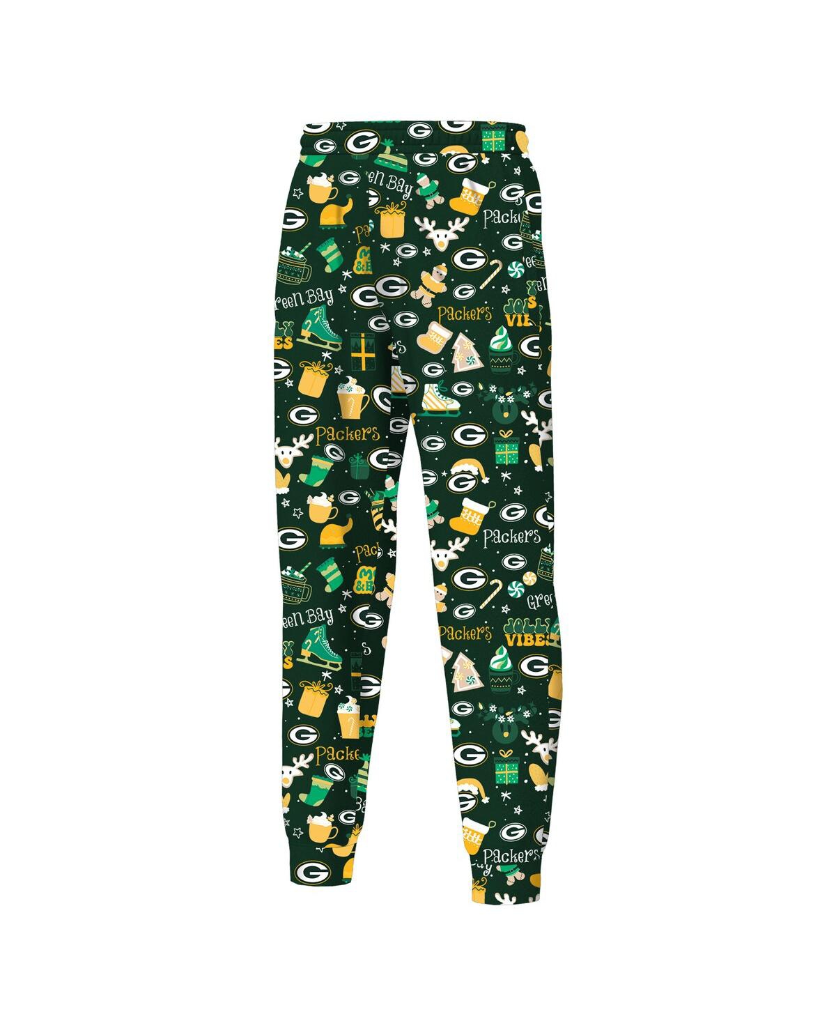 Outerstuff Big Boys and Girls Green Bay Packers Chestnut Holiday Sleep Set