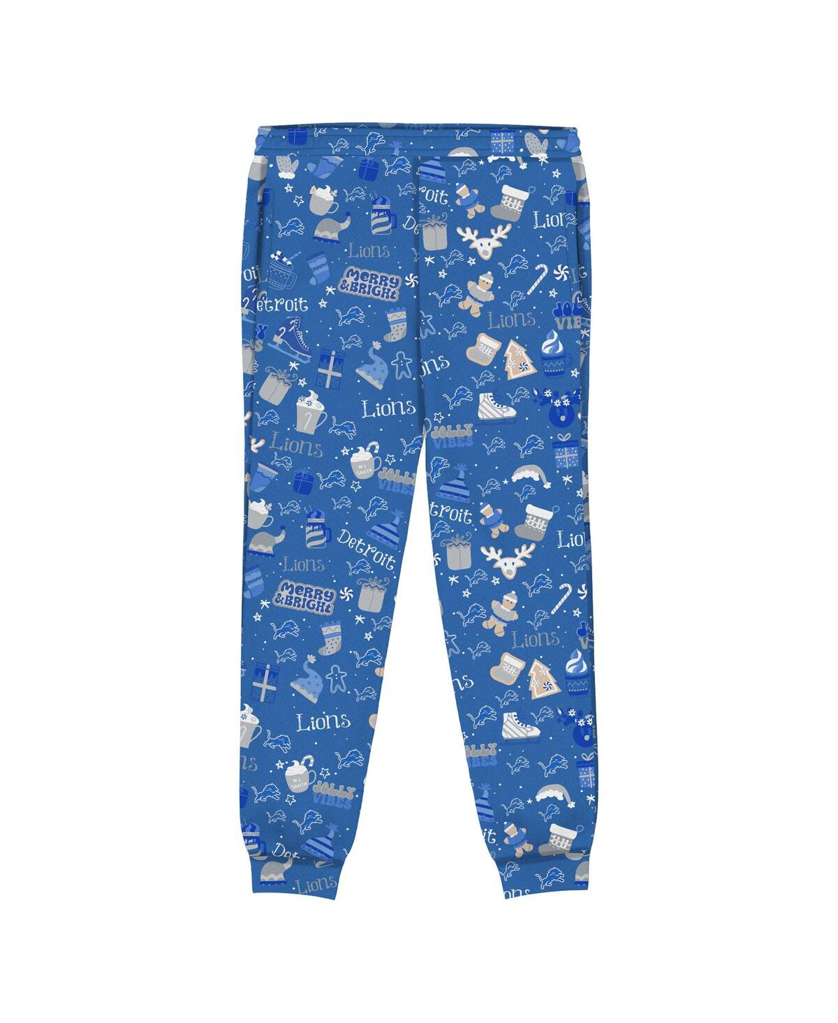 Outerstuff Big Boys And Girls Blue Detroit Lions Chestnut Holiday Sleep Set In Blue