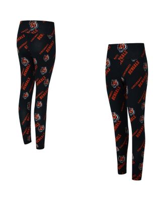 Concepts Sport - Women's Black Cincinnati Bengals Mosaic Allover Print Leggings