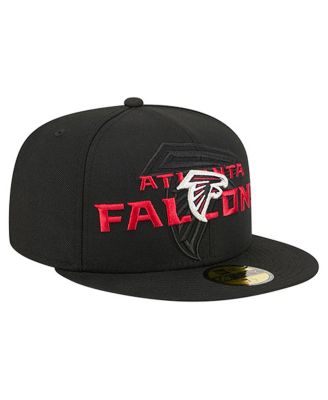 Men's Black Atlanta Falcons Overlap Wordmark 59FIFTY Fitted Hat