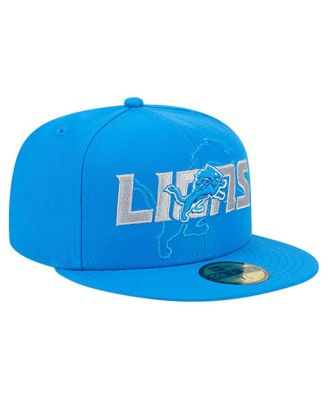 Men's Blue Detroit Lions Overlap Wordmark 59FIFTY Fitted Hat