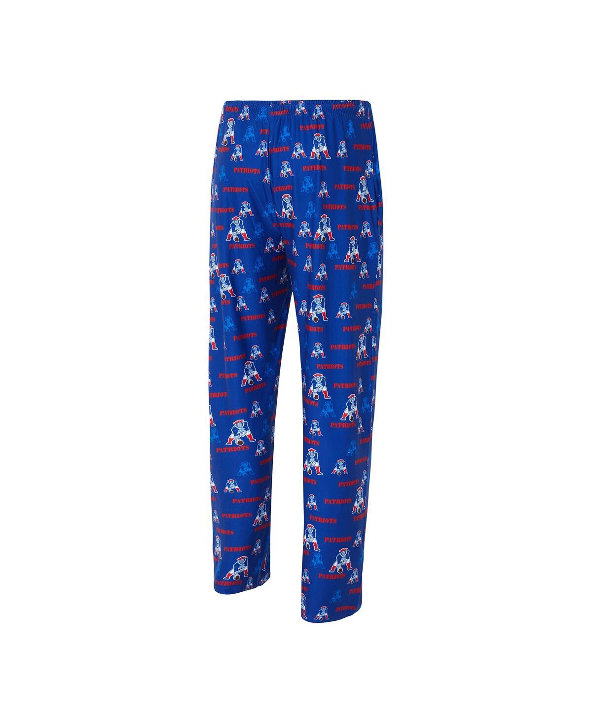 Concepts Sport Men's Royal New England Patriots Retro Mosaic Allover Print Knit Pants In Blue