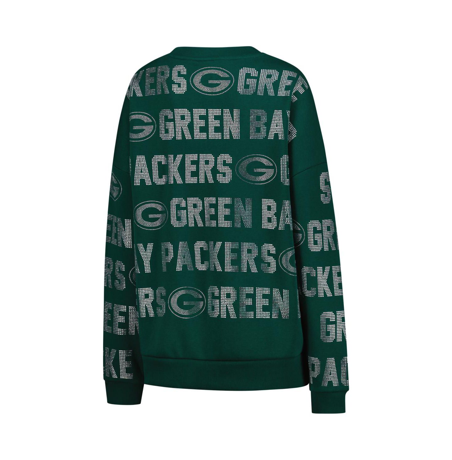 Женская толстовка Gameday Couture Green Bay Packers Oversized Hype Era Rhinestone Text — фото 3