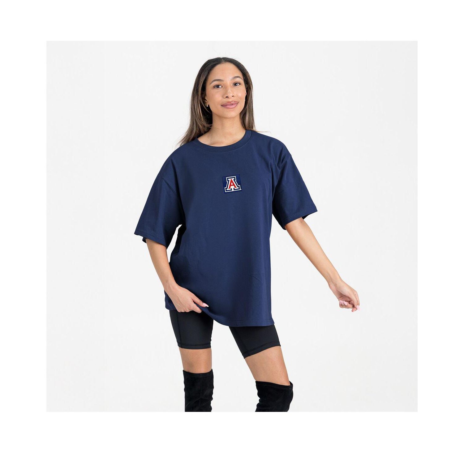 Women's Navy Arizona Wildcats Oversized Back at Ya T-Shirt