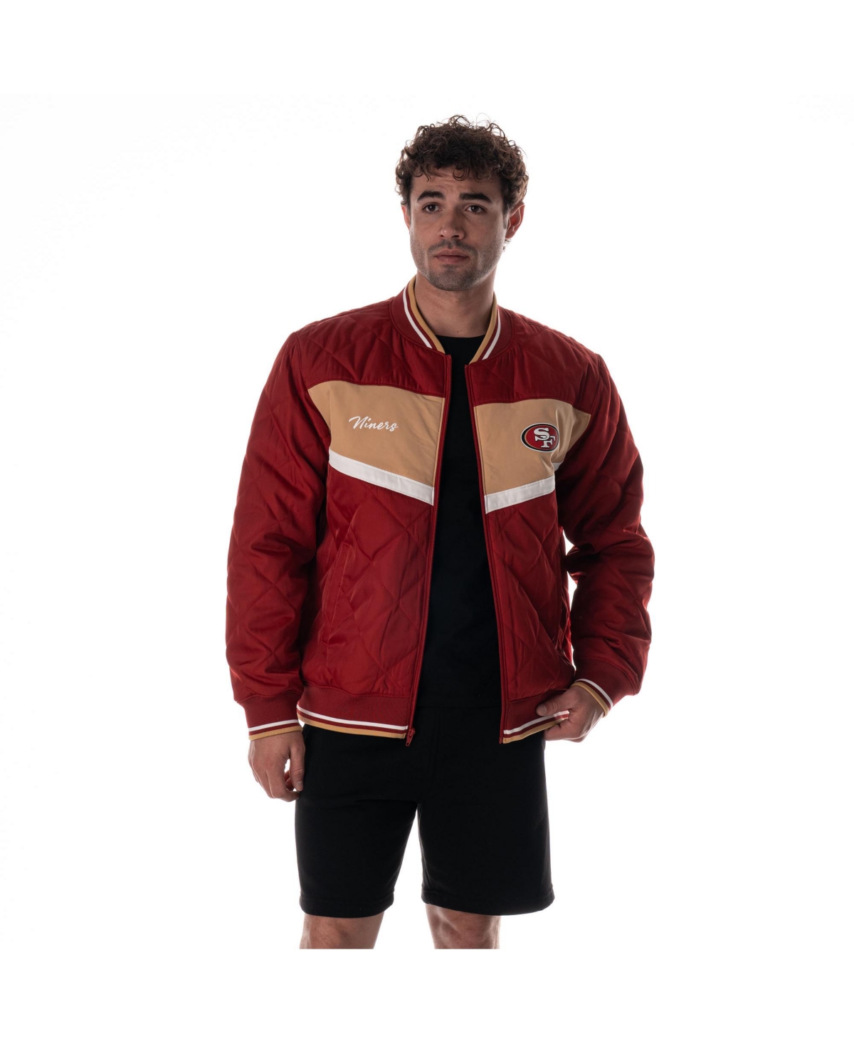 The Wild Collective Men's And Women's Scarlet San Francisco 49ers Quilted Nylon Puffer Jacket In Multi