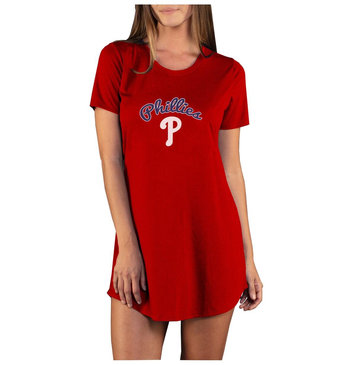 Concepts Sport Women's Red Philadelphia Phillies Marathon Knit Nightshirt In Red