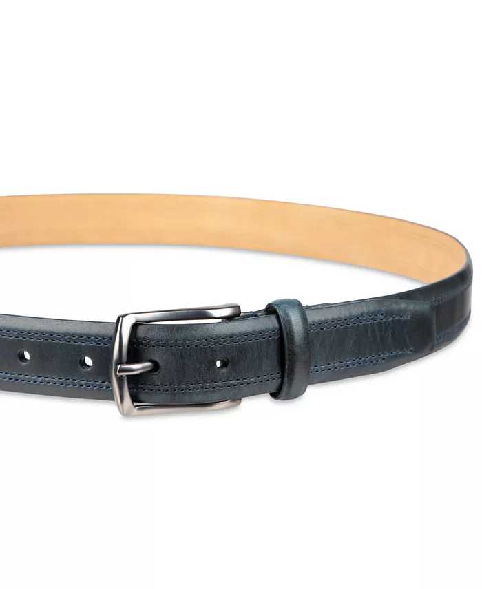 30MM Men's Double Stitched Leather Dress Belt - thumbnail 4