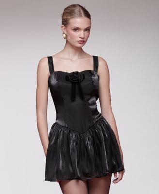 Avec Les Filles - Women's Drop Waist Sleeveless Mini Dress