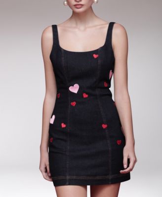 Women's Heart Patch Applique Mini Dress