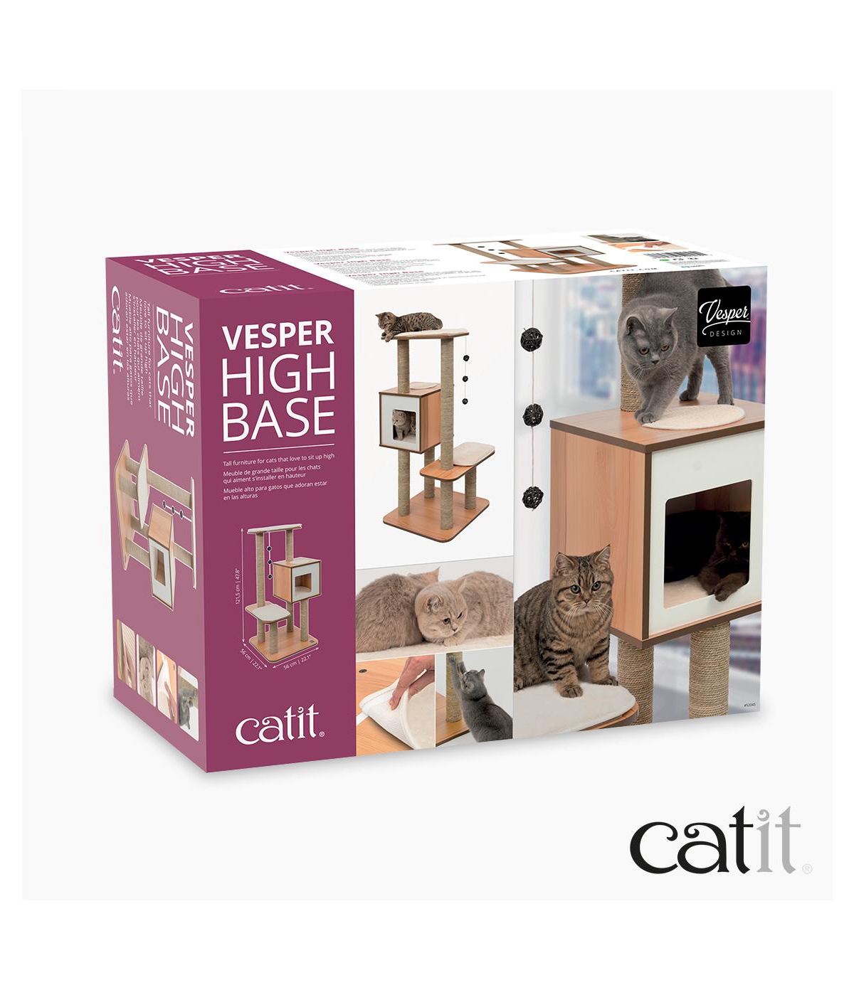 Catit Vesper Cat Furniture V-High Base, Walnut