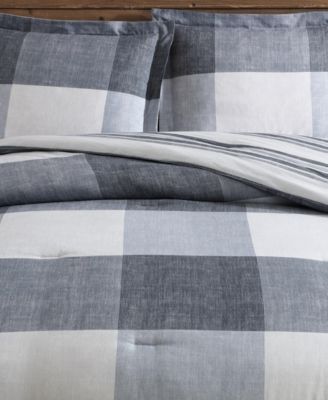 Oversized Plaid Reversible 7-Pc. Comforter Set, Queen