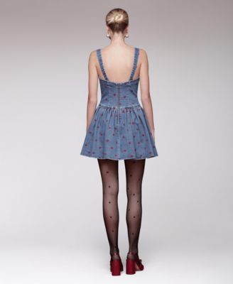 Women's Heart Detailed Sleeveless Mini Dress