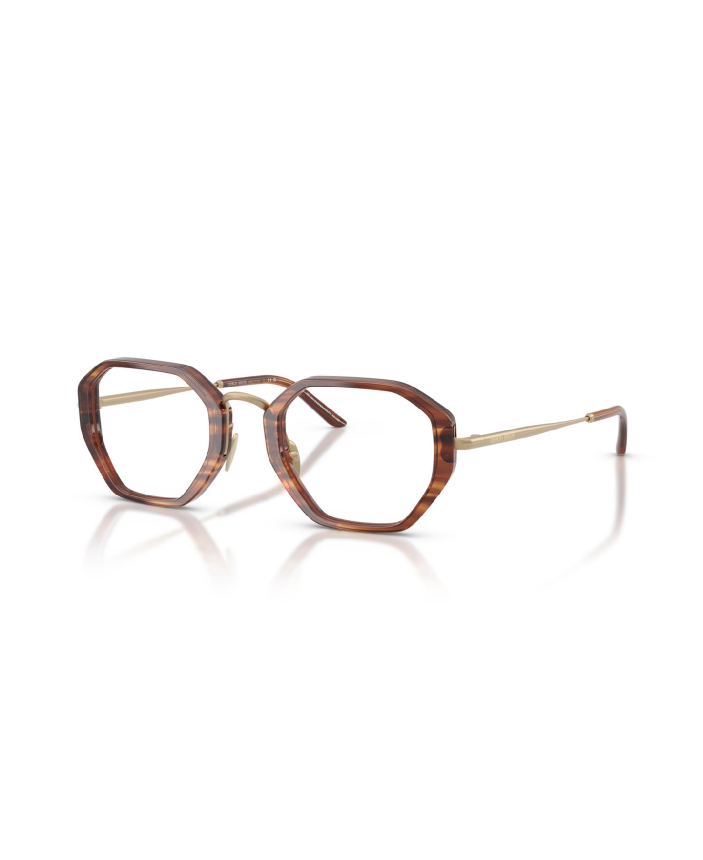 Мужские очки Giorgio Armani Man Irregular Plastic AR7282 Eyeglasses, цвет: Полосатый коричневый — фото 1