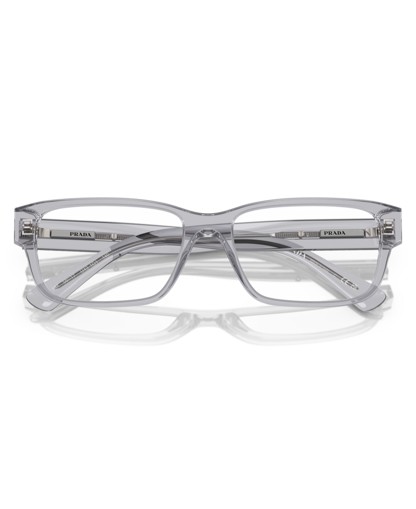 Мужские очки PRADA Man Pillow Plastic PR 18ZV Eyeglasses, цвет: Прозрачный серый — фото 5