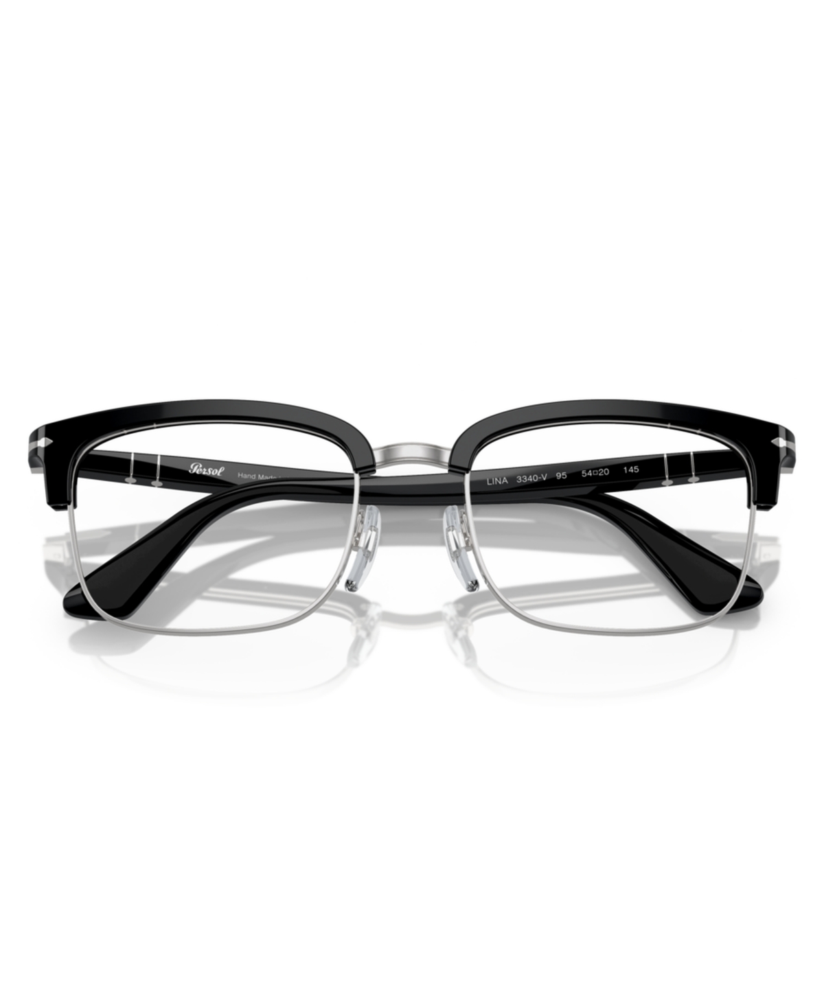 Persol Unisex Square Lina Eyeglasses, Po3340v In Black