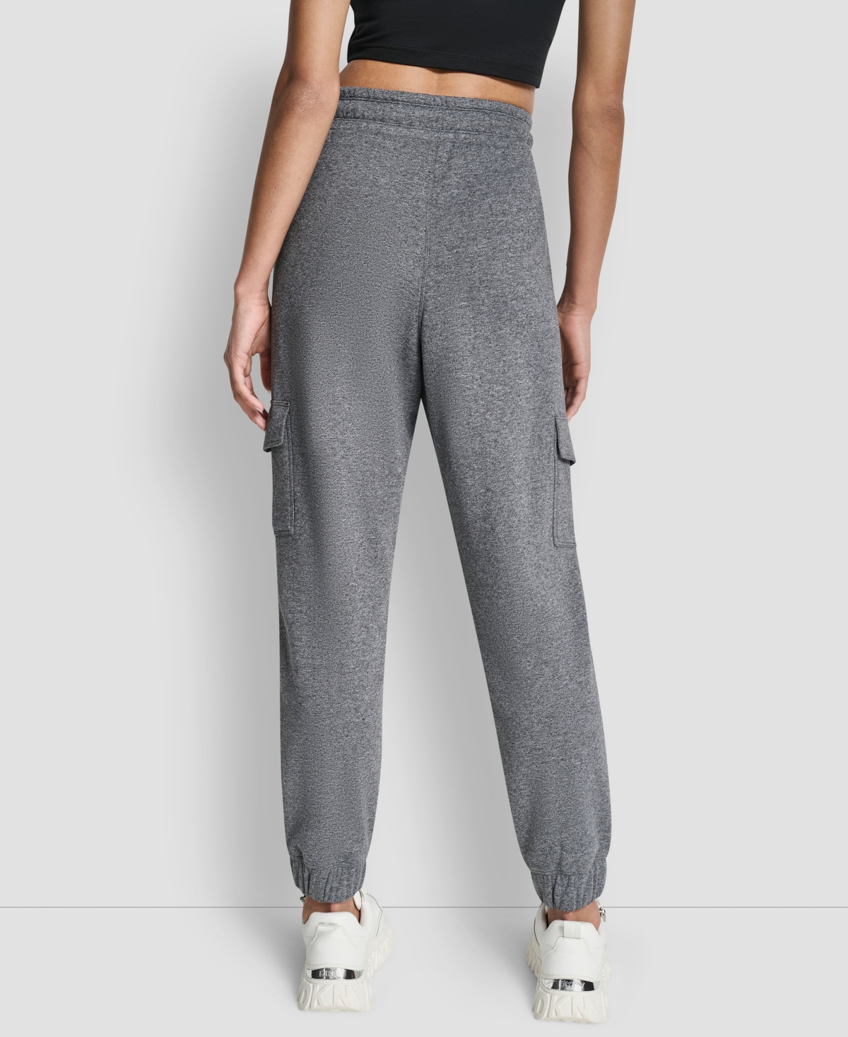Dkny Sport Women's Studded-logo Cargo Joggers In Gray