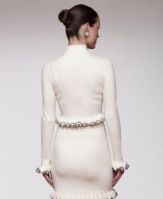 Women's Mock Neck Ruffle Sweater Top