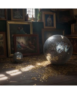 20" Large Disco Ball Mirror Big Hanging Glass Decor for 70s 80s Party Events Wedding DJ Dance Club Stage Lighting Silver